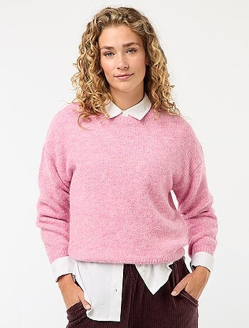 Pull chaud en maille moulinée