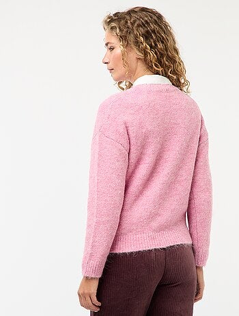 Pull chaud en maille moulinée