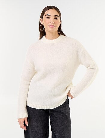 Pull chaud en mohair à col rond
