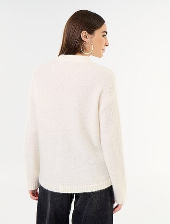 Pull chaud en mohair à col rond