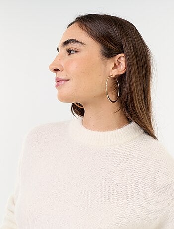 Pull chaud en mohair à col rond