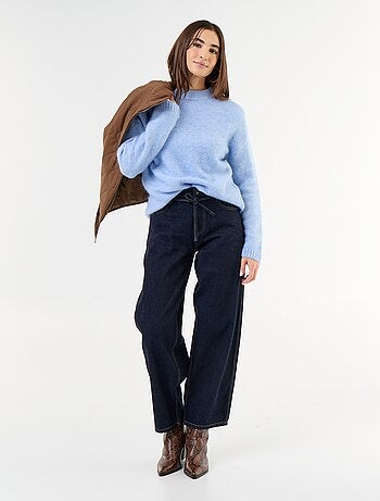 Pull chaud en mohair à col rond