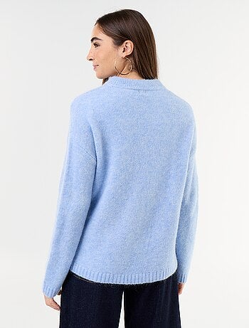 Pull chaud en mohair à col rond