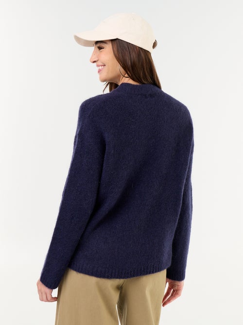 Pull chaud en mohair à col rond - Kiabi