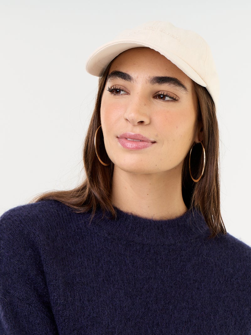 Pull chaud en mohair à col rond Bleu - Kiabi