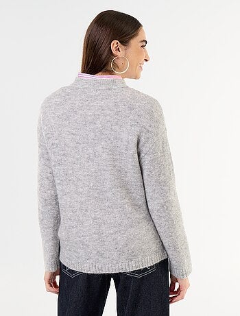 Pull chaud en mohair à col rond