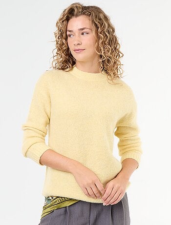 Pull chaud en mohair à col rond