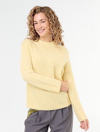 Pull chaud en mohair à col rond