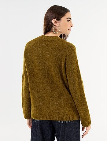 Pull chaud en mohair à col rond