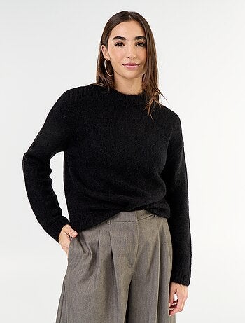 Pull chaud en mohair à col rond