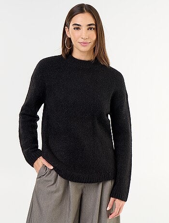 Pull chaud en mohair à col rond