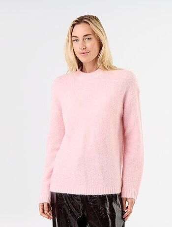 Pull chaud en mohair à col rond