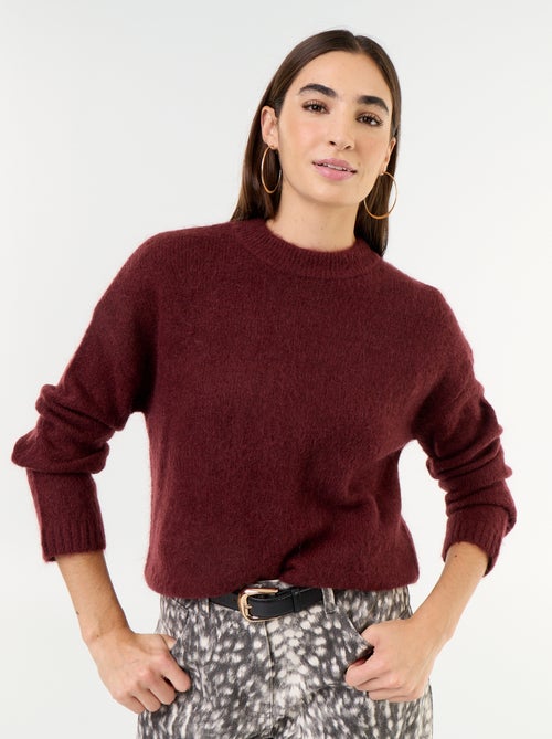 Pull chaud en mohair à col rond - Kiabi
