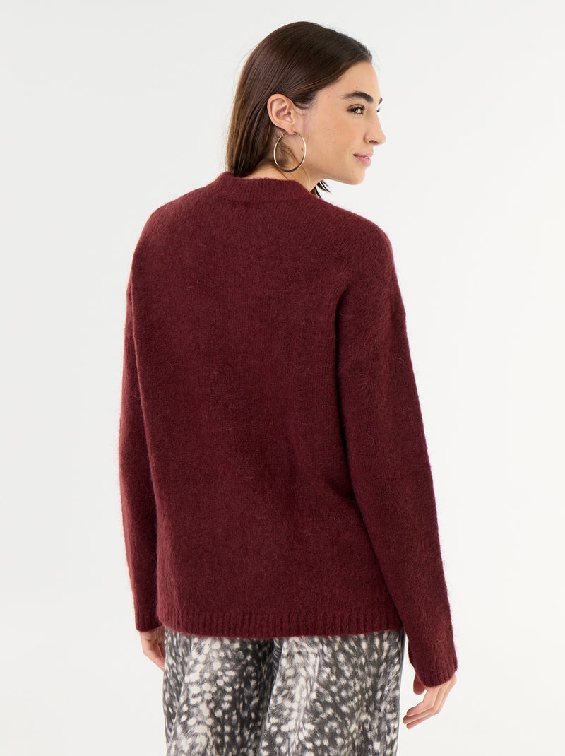Pull chaud en mohair à col rond Violet - Kiabi