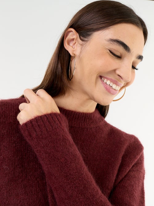Pull chaud en mohair à col rond - Kiabi