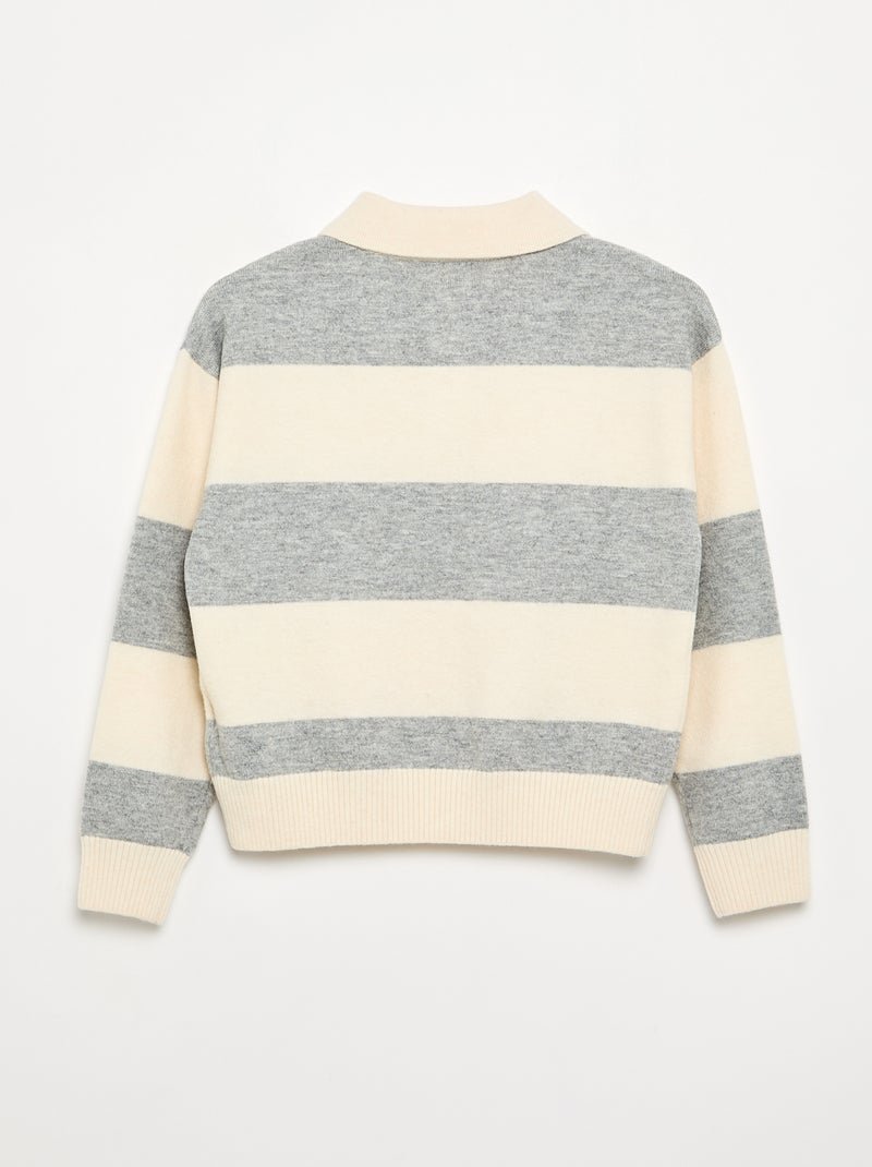 Pull chaud forme polo Gris - Kiabi