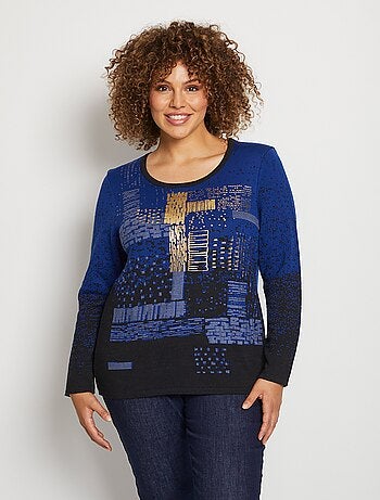 Pull chaud laine mérinos jacquard col rond