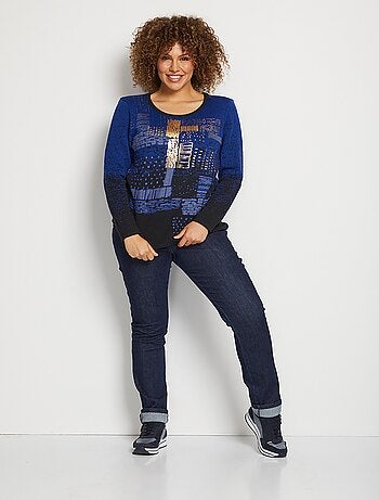 Pull chaud laine mérinos jacquard col rond