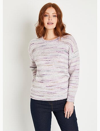 Pull chaud mouliné col rond avec laine - Afibel