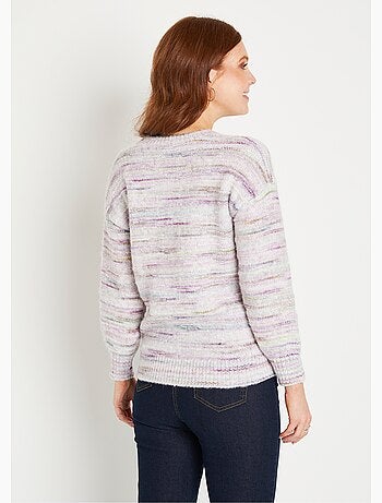 Pull chaud mouliné col rond avec laine - Afibel