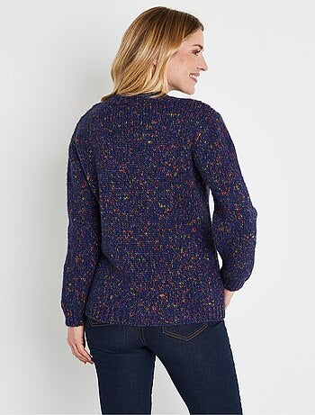 Pull chaud mouliné col rond avec laine et mohair - afibel