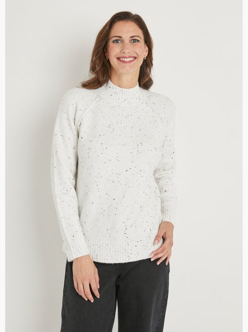 Pull chaud raglan col montant moucheté - Afibel - Kiabi