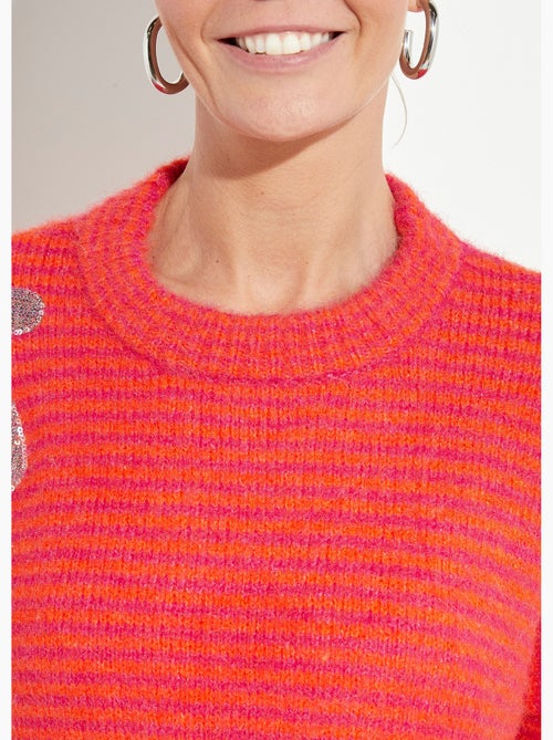 Pull chaud rayé avec laine, motifs fleur - afibel - Kiabi Pull chaud rayé avec laine, motifs fleur - afibel - Kiabi