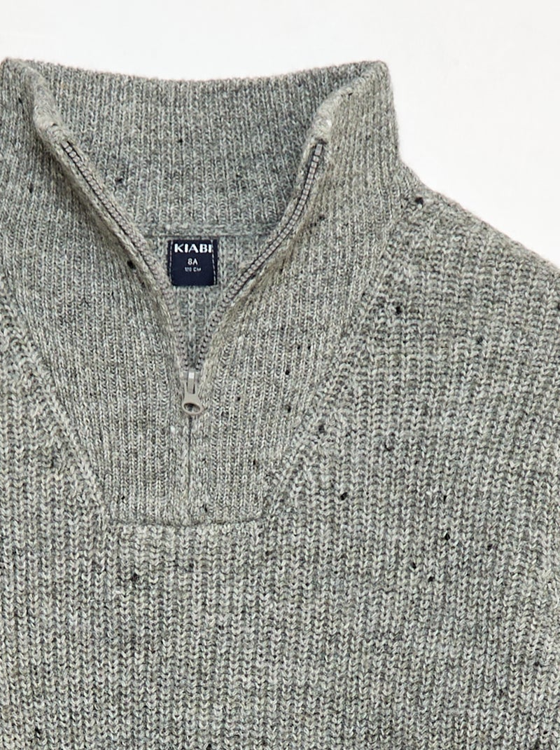 Pull chaud rayé Gris - Kiabi