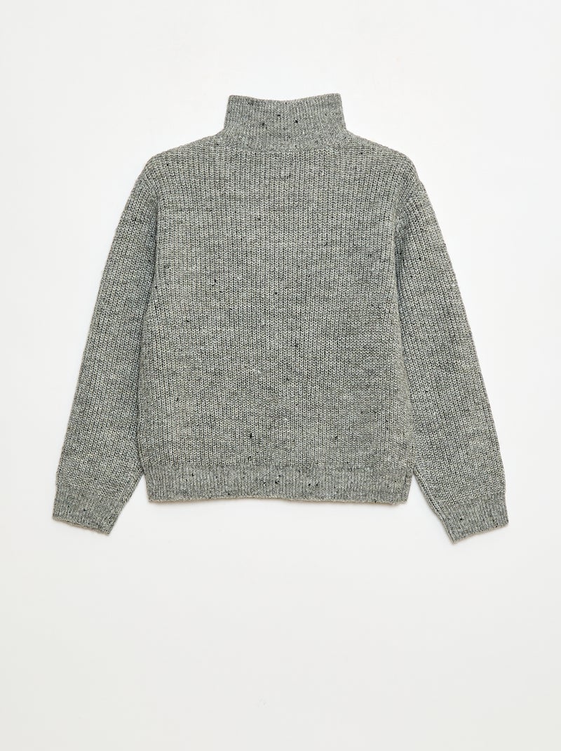 Pull chaud rayé Gris - Kiabi