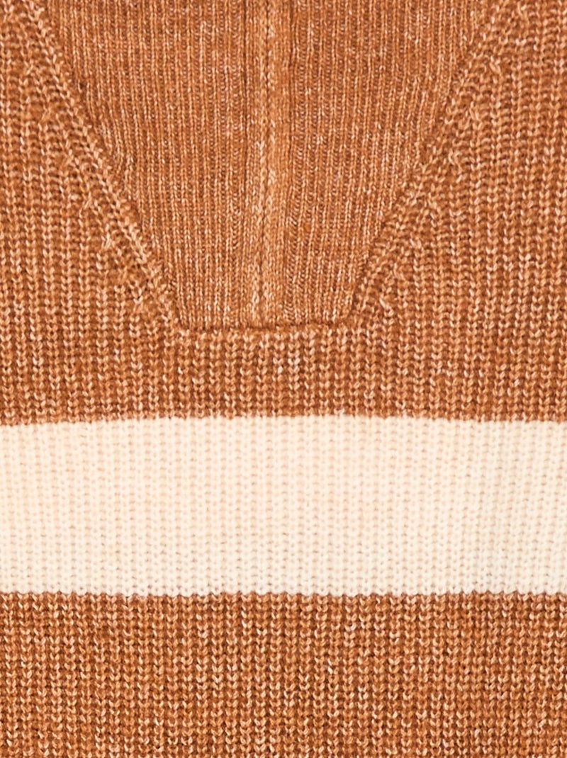 Pull chaud rayé Marron - Kiabi