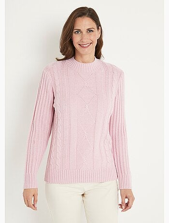 Pull chaud style irlandais col montant - Afibel