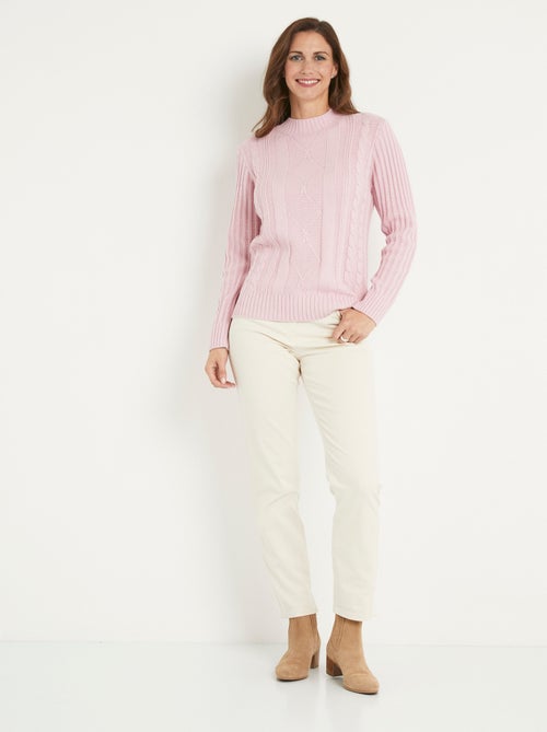 Pull chaud style irlandais col montant - Afibel - Kiabi