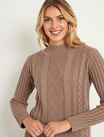 Pull chaud style irlandais col montant - Afibel