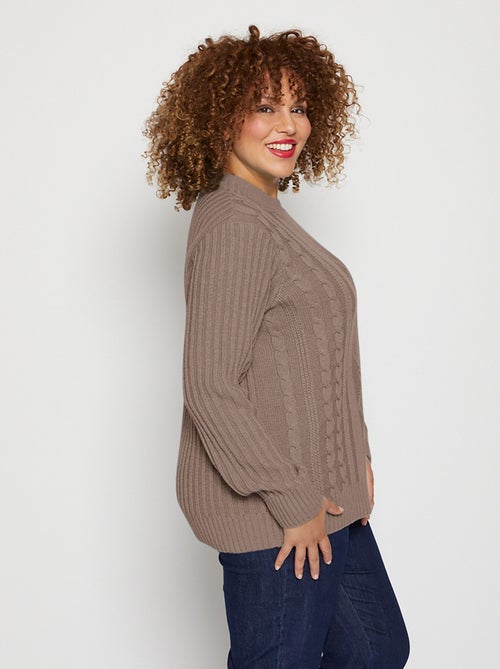 Pull chaud style irlandais col montant - Afibel - Kiabi