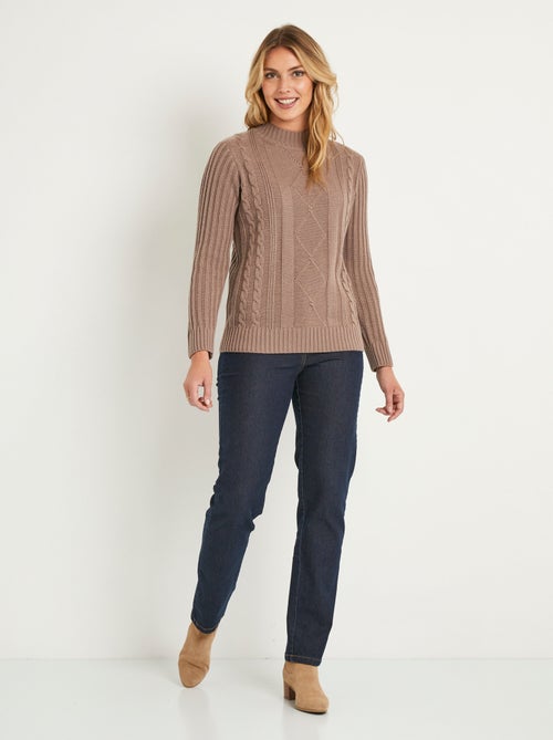Pull chaud style irlandais col montant - Afibel - Kiabi
