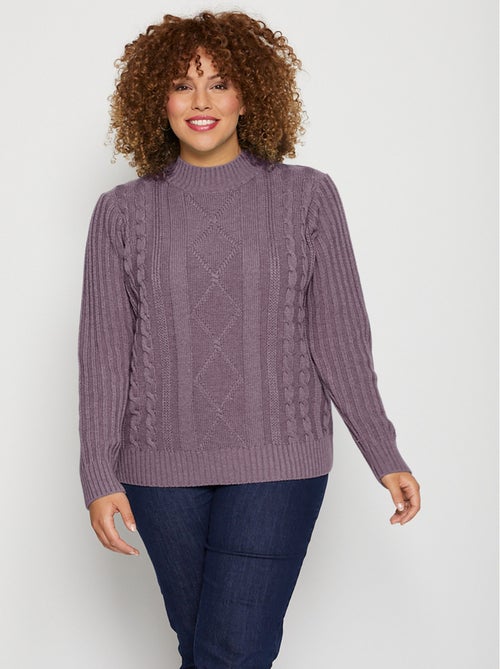 Pull chaud style irlandais col montant - Afibel - Kiabi