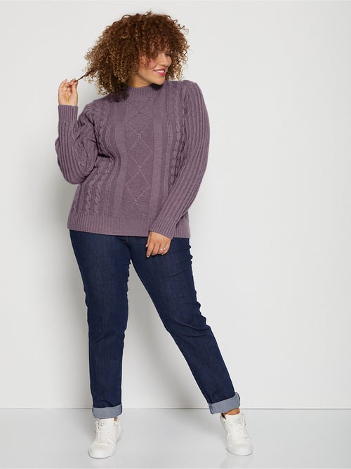 Pull chaud style irlandais col montant - Afibel - Kiabi