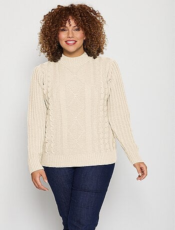 Pull chaud style irlandais col montant