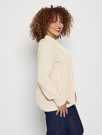 Pull chaud style irlandais col montant