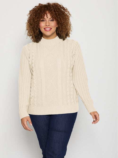 Pull chaud style irlandais col montant - Kiabi