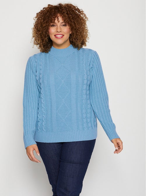Pull chaud style irlandais col montant - Kiabi