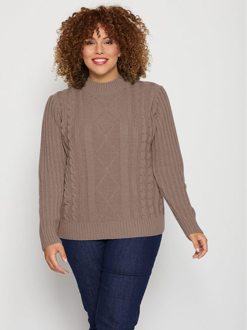 Pull chaud style irlandais col montant - Kiabi