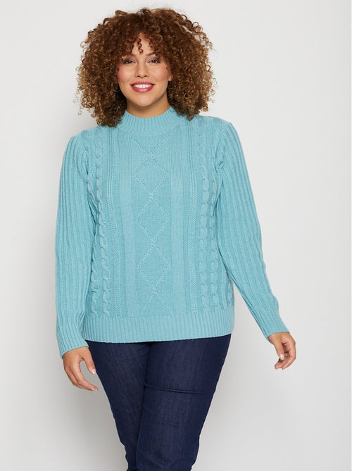 Pull chaud style irlandais col montant - Kiabi