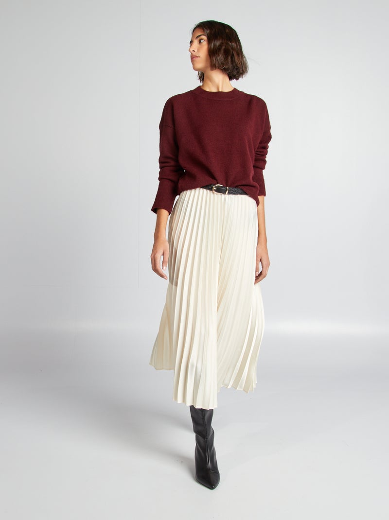 Pull chaud uni Bordeaux - Kiabi