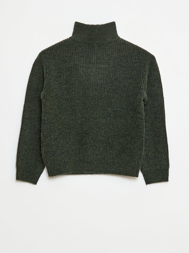 Pull chaud uni Kaki - Kiabi