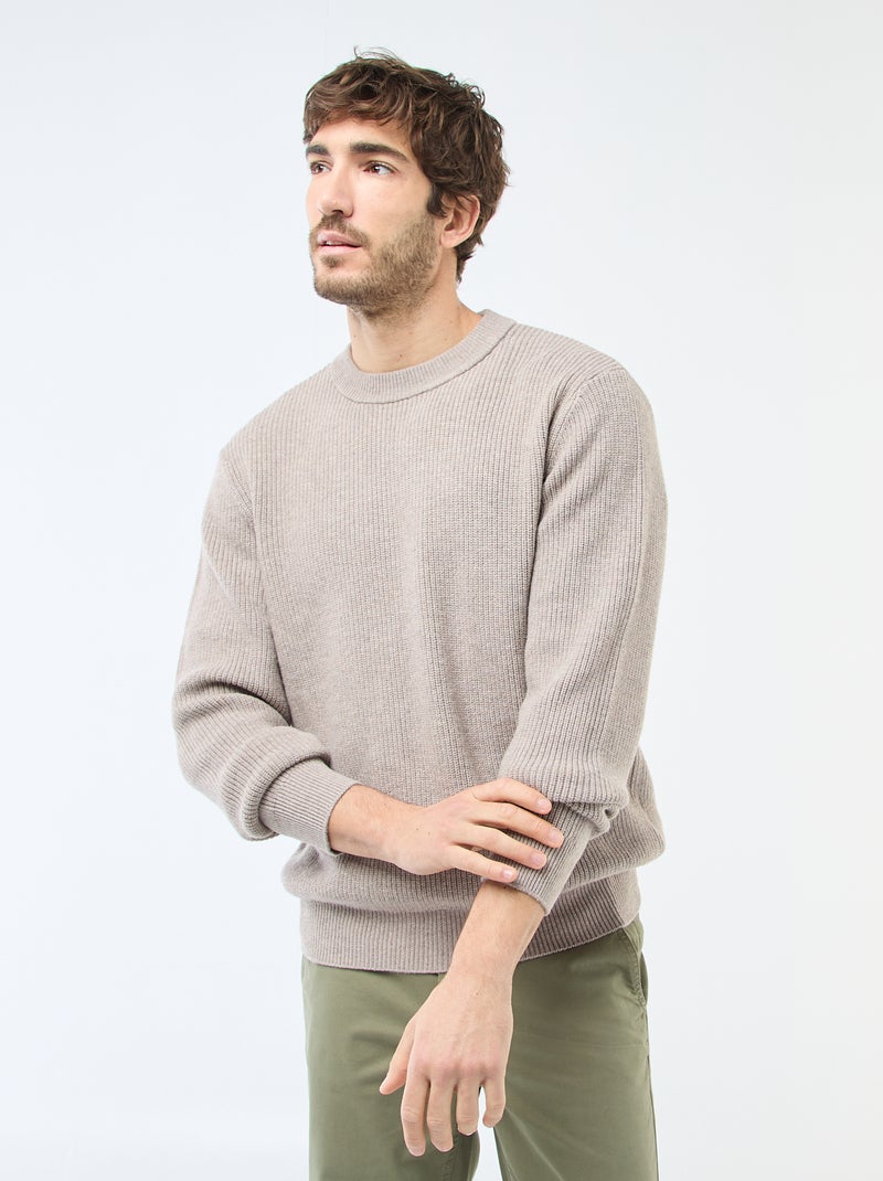 Pull chaud uni Marron - Kiabi