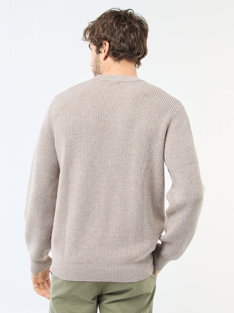 Pull chaud uni Marron - Kiabi