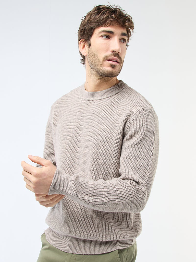 Pull chaud uni Marron - Kiabi