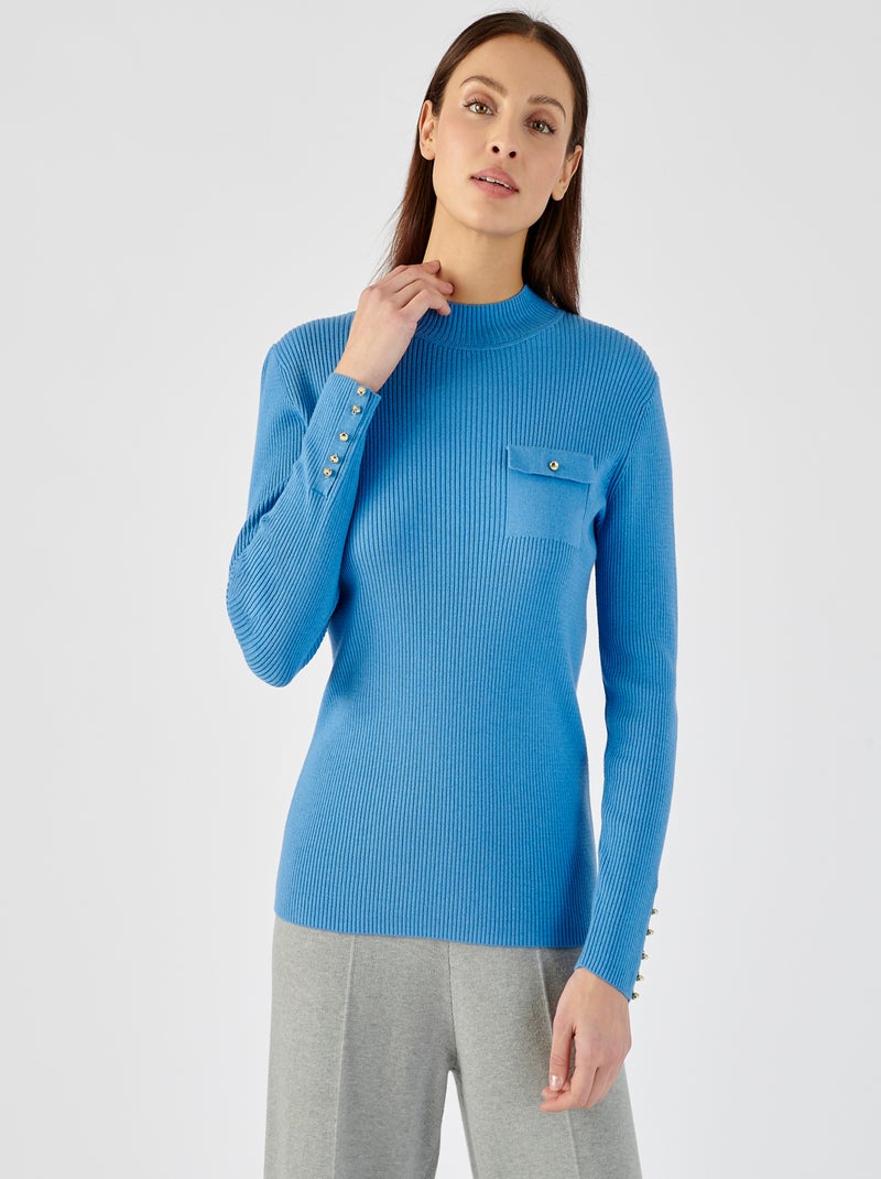 Pull-chaussette col montant - Damart Bleu - Kiabi