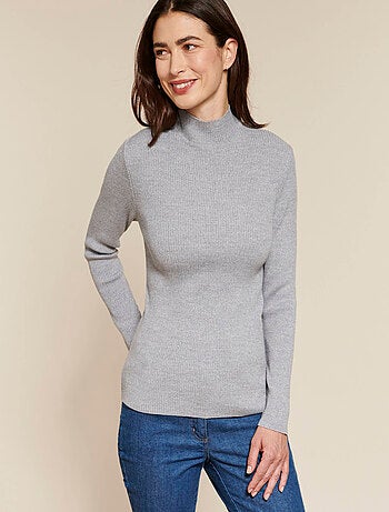 Pull-chaussette col montant 50% laine mérinos - Damart